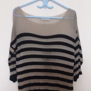 long semi sheer striped sweater